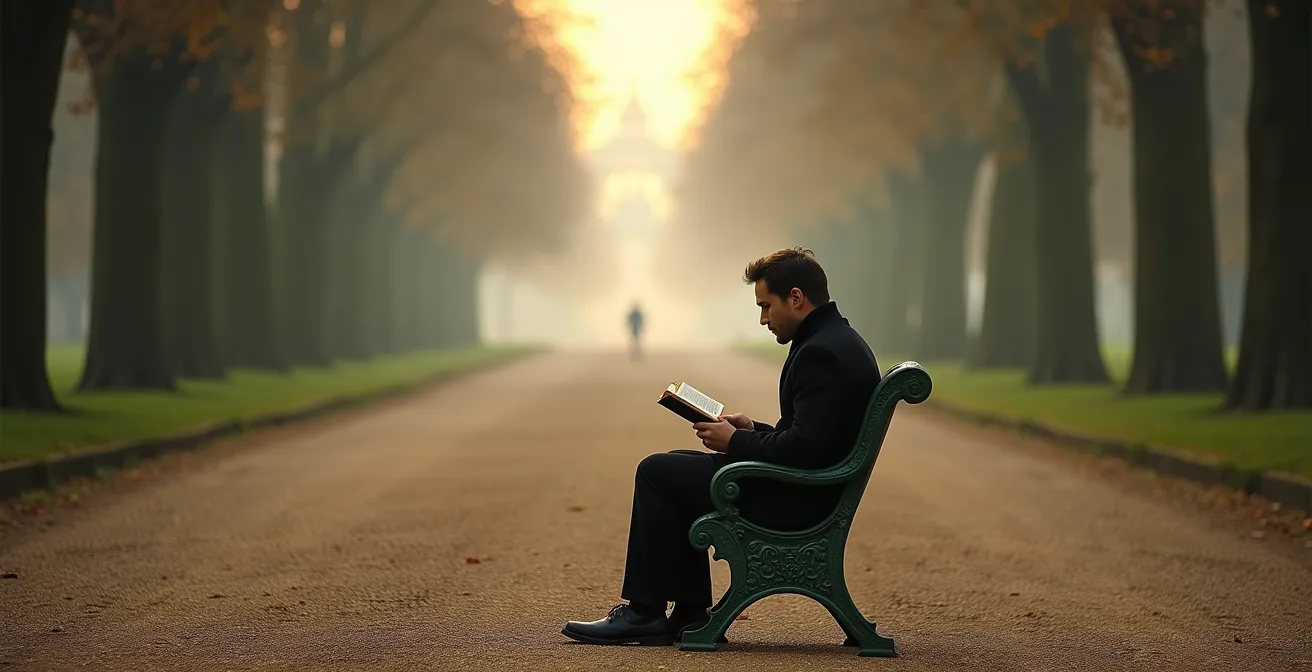Empty morning pathway in Luxembourg Gardens with classic Parisian park chairs